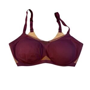 Honeylove crossover wireless bra. Wine color. Size 1X, 40 C/D.